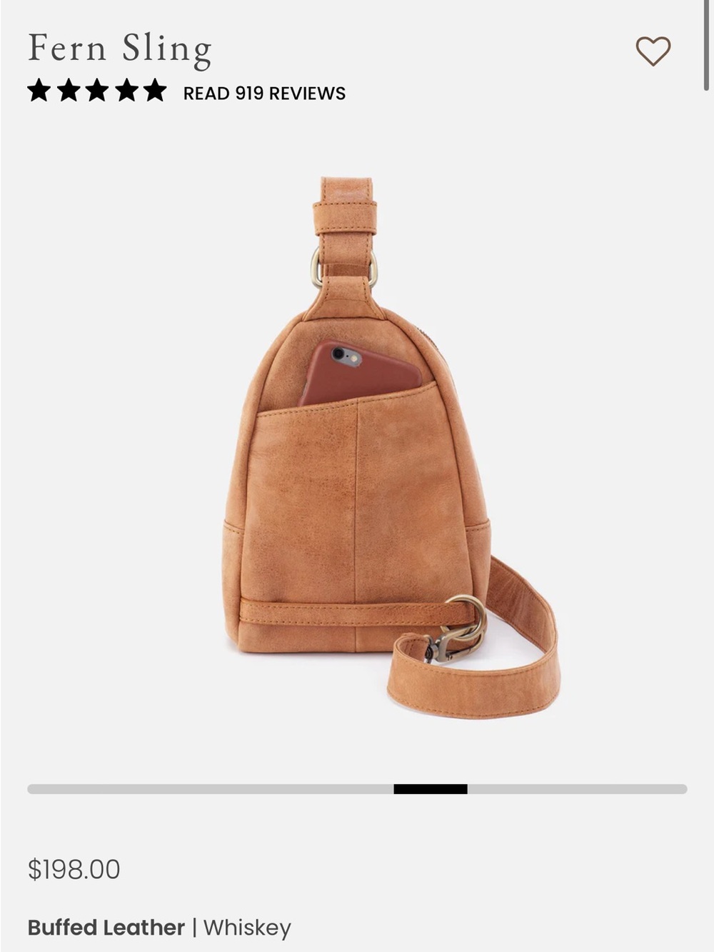 Fern Sling Leather Crossbody Bag - Whiskey